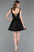 Robe de Cérémonie Courte Satin Noir ABK2606