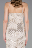 Robe de Soirée Longue Squameuse Beige ABU6039
