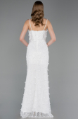 Robe de Soirée Longue Dantelle Blanc ABU6040