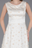 Robe de Soirée Midi Squameuse Blanc ABK2602