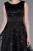 Robe de Soirée Midi Squameuse Noir ABK2602