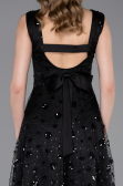 Robe de Soirée Midi Squameuse Noir ABK2602