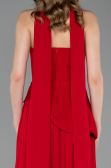 Robe de Soirée Longue Mousseline Rouge ABU6042