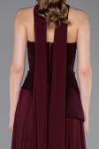 Robe de Soirée Longue Mousseline Couleur Cerise ABU6042