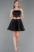 Robe de Cérémonie Courte Satin Noir ABK2603