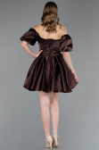 Robe de Cérémonie Courte Satin Brun ABK2605