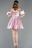 Robe de Cérémonie Courte Satin Poudre ABK2605