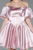 Robe de Cérémonie Courte Satin Poudre ABK2605