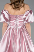 Robe de Cérémonie Courte Satin Poudre ABK2605