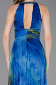 Robe de Soirée Longue Bleu Saxe ABU6048