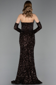 Robe de Soirée Longue Squameuse Brun ABU6041