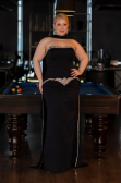 Robe de Soirée Grande Taille Longue Brun ABU6015