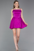 Robe de Cérémonie Courte Satin Fushia ABK2608