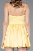 Robe de Cérémonie Courte Satin Jaune ABK2608