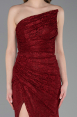 Robe de Soirée Longue Dantelle Rouge Bordeaux ABU6050