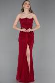 Robe De Soirée Dantelle Longue Rouge Bordeaux ABU5736