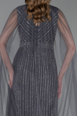 Robe de Soirée Longue Pierreux Anthracite ABU6052