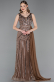 Robe de Soirée Longue Pierreux Cuivre ABU6052