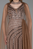 Robe de Soirée Longue Pierreux Cuivre ABU6052