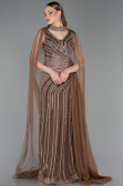 Robe de Soirée Longue Pierreux Cuivre ABU6052