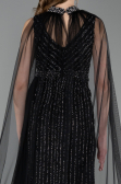 Robe de Soirée Longue Pierreux Noir ABU6052