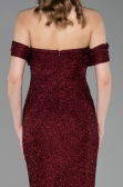 Robe de Soirée Longue Perlé Rouge Bordeaux ABU6057