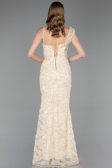 Robe de Soirée Longue Beige ABU6059