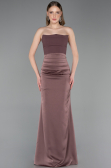 Robe de Soirée Longue Satin Cuivre ABU6061
