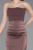 Robe de Soirée Longue Satin Cuivre ABU6061