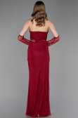 Robe De Soirée Dantelle Longue Rouge Bordeaux ABU5736