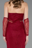 Robe De Soirée Dantelle Longue Rouge Bordeaux ABU5736