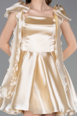Robe de Cérémonie Courte Satin Beige ABK2607