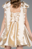 Robe de Cérémonie Courte Satin Beige ABK2607