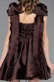 Robe de Cérémonie Courte Satin Brun ABK2607