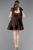Robe de Cérémonie Courte Satin Brun ABK2607
