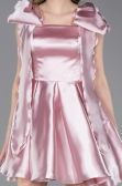 Robe de Cérémonie Courte Satin Poudre ABK2607