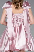 Robe de Cérémonie Courte Satin Poudre ABK2607