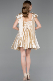 Robe de Cérémonie Courte Satin Beige ABK2607