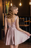 Robe de Cérémonie Courte Satin Poudre ABK2606
