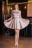 Robe de Cérémonie Courte Satin Poudre ABK2606