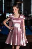 Robe de Cérémonie Courte Satin Poudre ABK2607