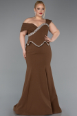 Robe de Soirée Grande Taille Longue Brun ABU6047