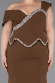 Robe de Soirée Grande Taille Longue Brun ABU6047