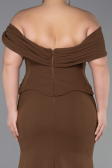 Robe de Soirée Grande Taille Longue Brun ABU6047