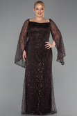 Robe De Soirée Grande Taille Perlé Longue Brun ABU5067