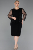 Robe De Soirée Grande Taille Midi Noir ABK2417