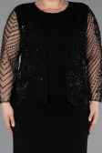 Robe De Soirée Grande Taille Midi Noir ABK2417