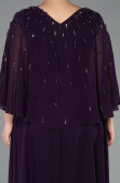 Robe de Soirée Grande Taille Longue Mousseline Violet Foncé ABU6066