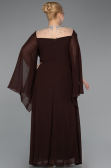 Robe De Soirée Grande Taille Longue Mousseline Brun ABU6068