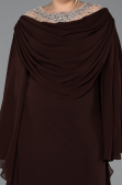 Robe De Soirée Grande Taille Longue Mousseline Brun ABU6068